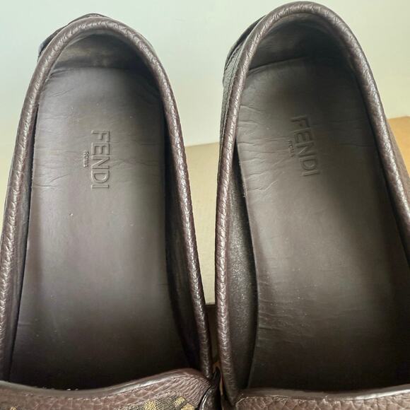 Fendi O’Lock Mixed Media Men Driving Loafer- SZ 9 main image 12